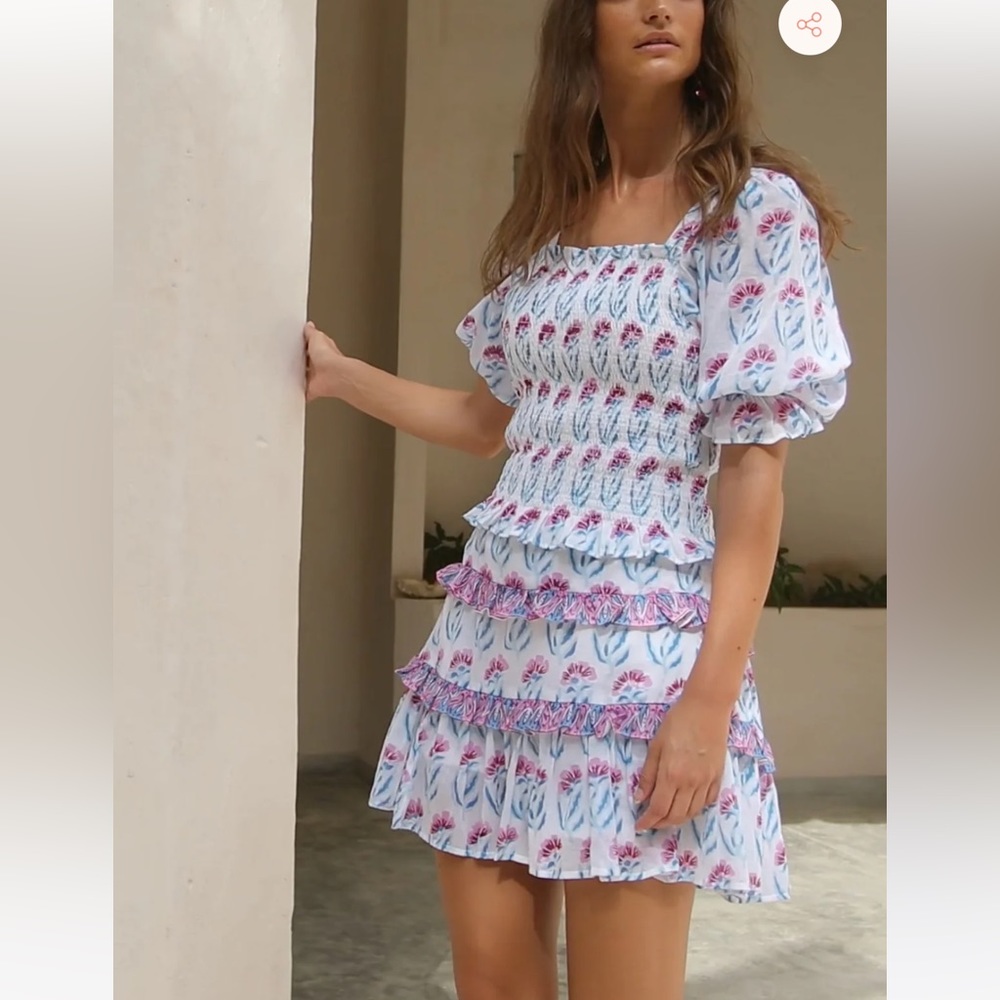 Oliphant poppy blue blouse and skirt